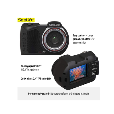 SeaLife Micro 3.0 Pro Duo 5000 Set de cámara submarina y Juego de luz Dual para fotografía y vídeo