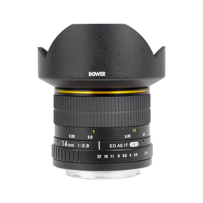 Bower 14mm f/2.8 ultra gran angular para cámaras SLR digitales Nikon Lente de enfoque manual