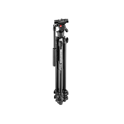 Manfrotto 290 Light Trípode de aluminio de 2 etapas con kit de cabezal de video Befree Live Fluid