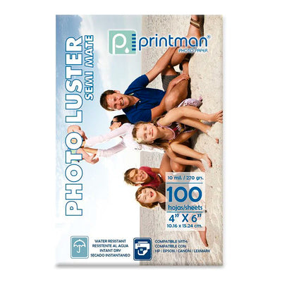 Printman Photo Lustre (Semi – Mate) 4 x 6″ 100 hojas