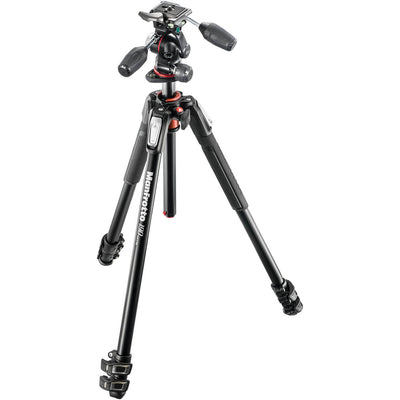 Trípode de aluminio Manfrotto MK190XPRO3-3W con cabezal panorámico/inclinable de 3 vías