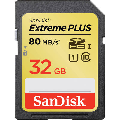 Tarjeta de memoria SanDisk Extreme Plus UHS-I SDHC de 32GB (Clase 10)