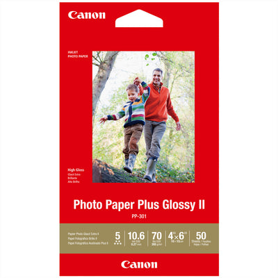 Canon PP-301 Papel fotográfico Plus Glossy II (4 x 6", 50 hojas)
