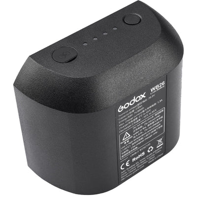 Batería recargable de iones de litio Godox WB26 para flash AD600Pro (28.8 V, 2600mAh)