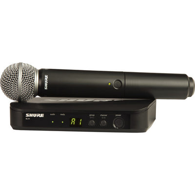 Sistema de micrófono inalámbrico de mano Shure BLX24/SM58 con cápsula SM58 (J11: 596 a 616 MHz)