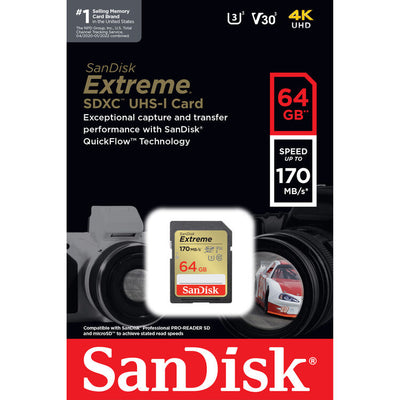 Tarjeta de memoria SanDisk Extreme UHS-I SDXC de 64GB