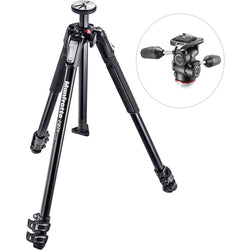 Trípode de aluminio Manfrotto MK190X3-3W1 con cabezal panorámico/inclinable de 3 vías 804 MK II