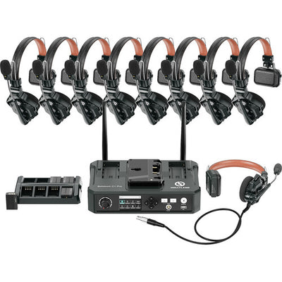 Sistema de intercomunicación inalámbrico Hollyland Solidcom C1 Pro-Hub8S ENC para 9 personas, dúplex completo, con concentrador (1.9 GHz)