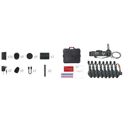 Sistema de intercomunicación inalámbrico Hollyland Solidcom C1 Pro-Hub8S ENC para 9 personas, dúplex completo, con concentrador (1.9 GHz)