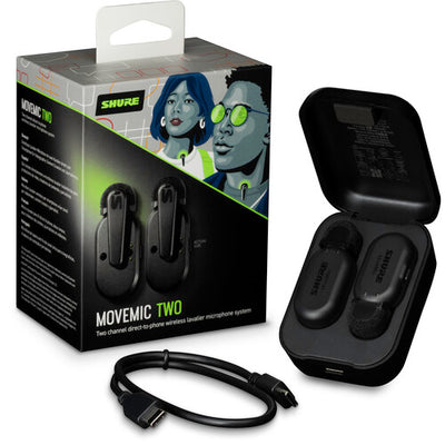 Sistema de micrófono inalámbrico de clip Shure MoveMic Two para 2 personas para dispositivos móviles