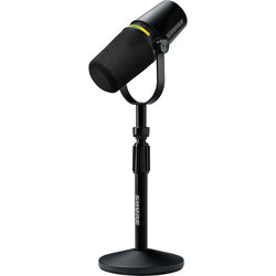 Paquete de micrófono Shure MV7+-K para podcasts XLR/USB con soporte de escritorio Gator (negro)