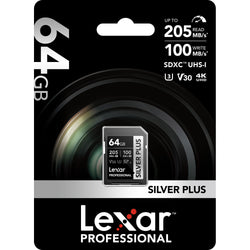Lexar Professional SILVER PLUS UHS-I SDXC de 64GB tarjeta de memoria