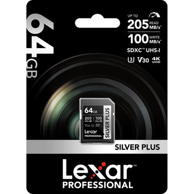 Lexar Professional SILVER PLUS UHS-I SDXC de 64GB tarjeta de memoria