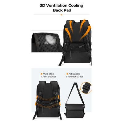 Mochila/Bolso de hombro 2 en 1 para cámara K&F Concept (Negro, 22 L)