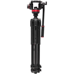 Kit de trípode de vídeo Manfrotto de aluminio de 3 secciones con cabezal fluido