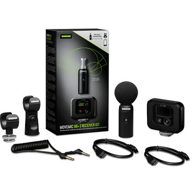 Sistema de micrófono estéreo inalámbrico Shure MoveMic 88+ con receptor para dispositivos móviles y cámaras