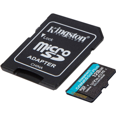 Tarjeta microSDXC Kingston Canvas Go! Plus UHS-I de 128GB con adaptador SD