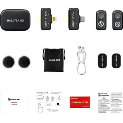 Hollyland LARK A1 Combo, Space Gray, Wireless Microphone Kit with 2 Transmitters