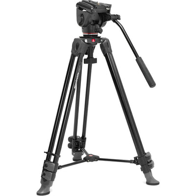 Cabezal fluido Manfrotto 500X con kit de trípode de aluminio