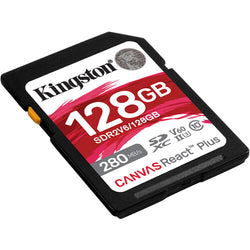 Tarjeta de memoria SDXC Kingston Canvas React Plus UHS-II de 128GB