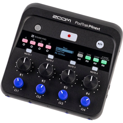 Grabadora de podcasts multipista portátil Zoom PodTrak P4next