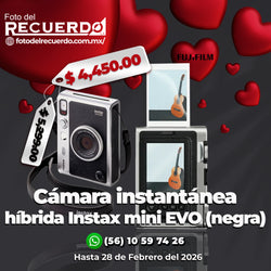 Cámara instantánea híbrida FUJIFILM Instax mini EVO (negra)