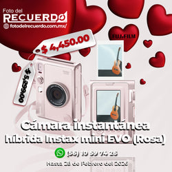 Cámara instantánea híbrida FUJIFILM Instax mini EVO (Rosa suave)