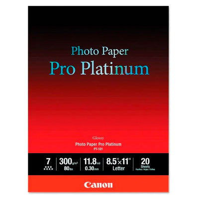Canon Pro Platinum Papel fotográfico de 8.5 x 11 pulgadas (20 hojas)