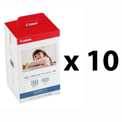 Canon KP-108IN de 10 piezas Juego de papel y tinta de color