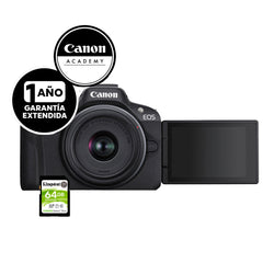 Canon Kit R50 (Paquete EOS R50 RF-S 18-45mm + Mochila CB-SB100-BL BP + Tarjeta SD 64GB + Garantía extendida)