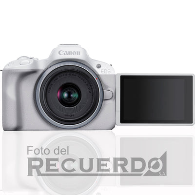 Canon EOS R50 con lente de 18-45mm (Blanca) cámara sin espejo