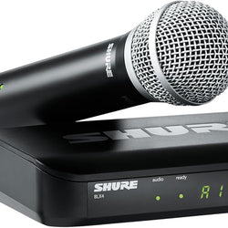 Sistema de micrófono inalámbrico de mano Shure BLX24/PG58 con cápsula PG58 (J11: 596 a 616 MHz)