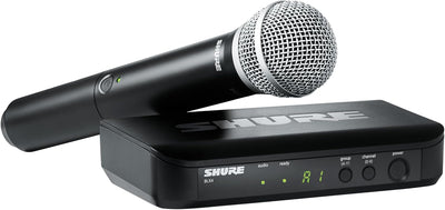 Sistema de micrófono inalámbrico de mano Shure BLX24/PG58 con cápsula PG58 (J11: 596 a 616 MHz)