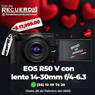 Canon cámara sin espejo EOS R50 V con lente 14-30mm f/4-6.3