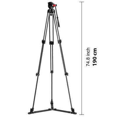 GVM 7017D Trípode de vídeo de aluminio con sistema de cabezal fluido
