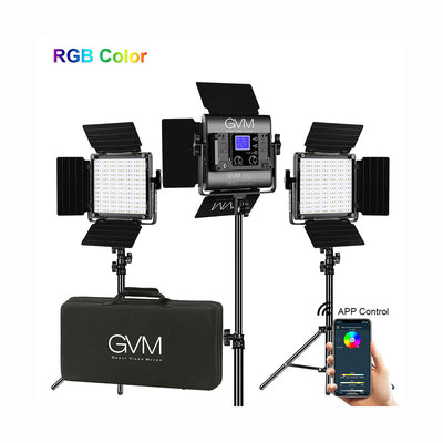 Panel de luces LED GVM 800D-RGB (kit de 3 luces)