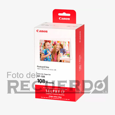 Kit de tinta y papel en color de alta capacidad Canon RP-108 para impresora SELPHY CP910, CP820, CP1200, CP1300, CP1500