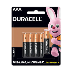 Pilas alcalinas Duracell AAA de 1.5 V con tapa de cobre (5)