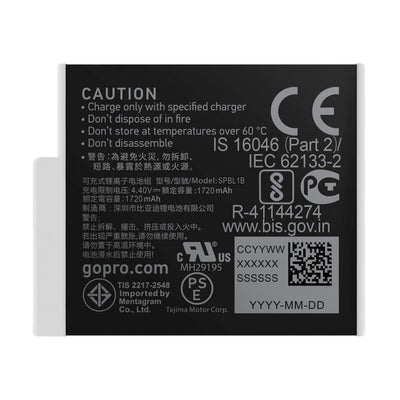 Batería recargable de iones de litio GoPro Enduro para HERO12/11/10/9 Negro