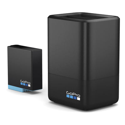 Cargador de batería dual de iones de litio GoPro con batería para HERO8/7/6/5/9/10/11 negro