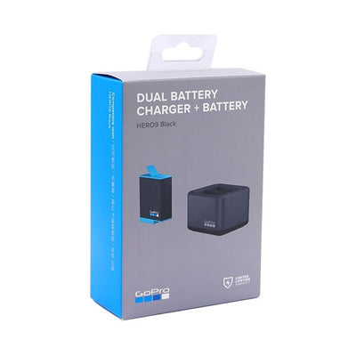 Cargador de batería dual de iones de litio GoPro con batería para HERO8/7/6/5/9/10/11 negro