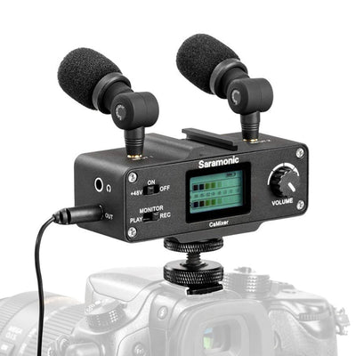 Kit de micrófono de condensador estéreo Saramonic CaMixer