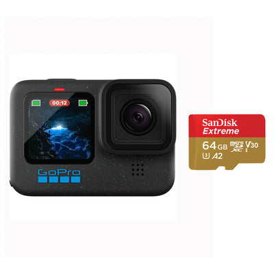 GoPro HERO 12 Negro y Tarjeta de memoria microSDXC SanDisk Extreme UHS-I de 64GB