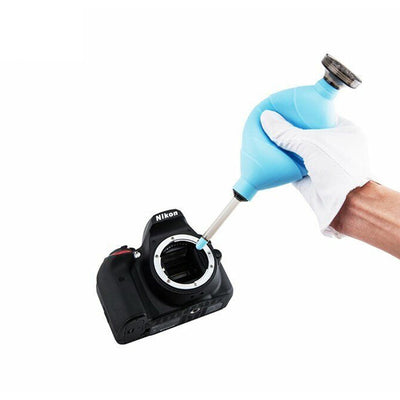 JJC CL-DF1DSB Soplador de aire libre de polvo portátil azul con filtro para lente de cámara