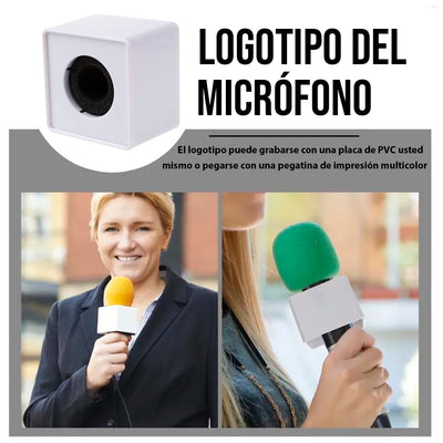 Bandera de micrófono cuadrado (blanco)