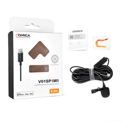 Comica Audio CVM-V01SP(MI) Micrófono Lavalier Omnidireccional con Conector Lightning para Dispositivos iOS (cable de 19.7' / 6 m)
