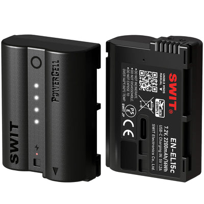 Batería SWIT PowerCell EN-EL15c con USB-C para cámaras Nikon seleccionadas (2200 mAh)