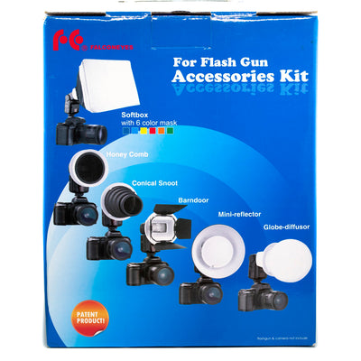 Kit de 7 difusores modificadores para flash Speedlite Falcon Eyes con adaptador Canon/Nikon