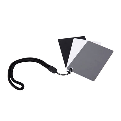 Juego de tarjetas de balance de blancos/tarjeta gris (juego de tres tarjetas; pequeño y portátil de 8.5x5.4 cm) GC-2
