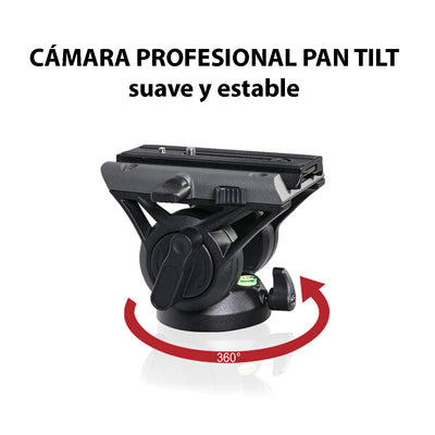 Trípode de vídeo para cámara de aluminio GVM DX16 con sistema de cabezal fluido